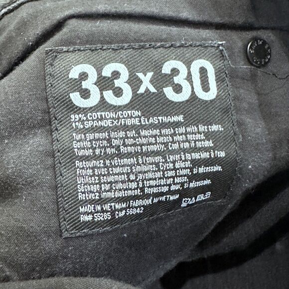 Express Jeans Rocco Slim Fit Skinny Leg Mens Mid Rise Black Jeans Size 33x30 - Picture 6 of 11